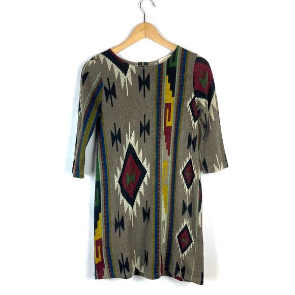 Everly Aztec Half Sleeve Mini Dress - Picture 1 of 7